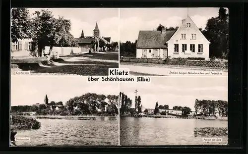 AK Klietz /Elbe, Dorfstrasse, Station Junger Naturforscher und Techniker