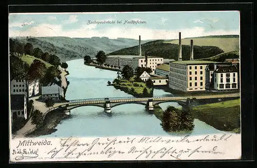 AK Mittweida, Zschopaubrücke bei Neudörfchen