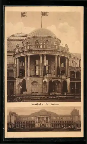 AK Frankfurt-Westend, Festhalle mit Grünanlage