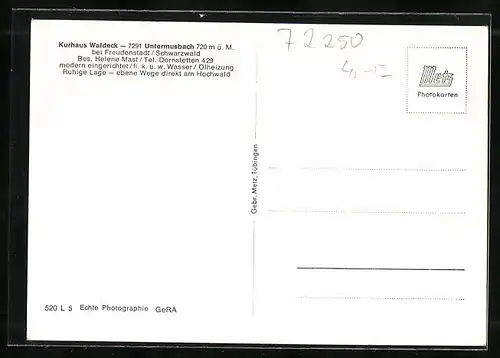 AK Untermusbach, Kurhaus Waldeck