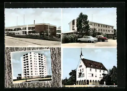 AK Wernau a. N., Stadthalle, Bad-Hotel, Hochhaus