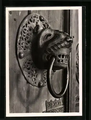 Foto-AK Deutscher Kunstverlag, Nr. 6: Alpirsbach, Kirche, Romanischer Türklopfer am Westportal