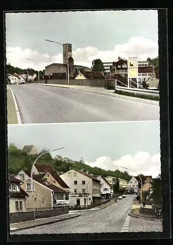 AK Wernau /Neckar, Strassenpartie mit Kirche, Ortspartie