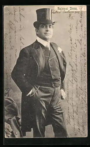 AK Variete-Künstler Szirmai Imre mit Zylinder