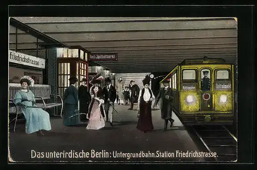 AK Berlin, U-Bahn-Station Friedrichstrasse