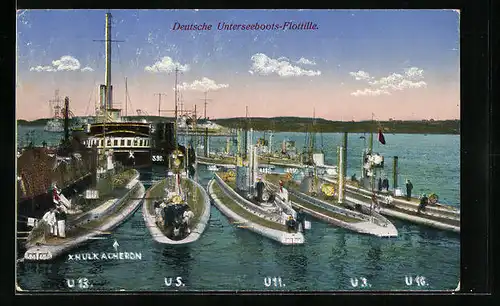 AK U-Boot-Flottille mit U13, U5, U11, U3 und U16