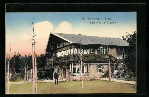 AK Mühlhausen i. Thür., Gasthaus Parkhaus im Stadtpark