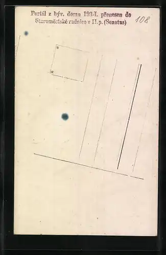 AK Prag / Praha, Portál z býv. domu 193-I. prenesen do Staromestské radnice v II. p. (Senatus)