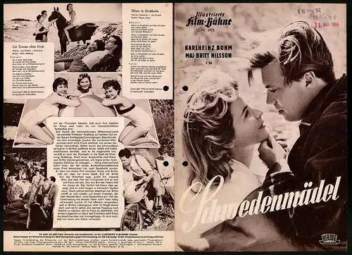 Filmprogramm IFB Nr. 2973, Schwedenmädel, Maj-Britt Nilsson, Karlheinz Böhm, Regie: Thomas Engel