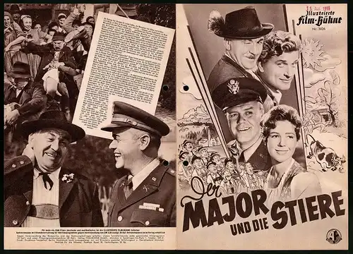 Filmprogramm IFB Nr. 3026, Der Major und die Stiere, Attila Hörbinger, Fritz Tillmann, Eva Probst, Regie: E. v. Borsody