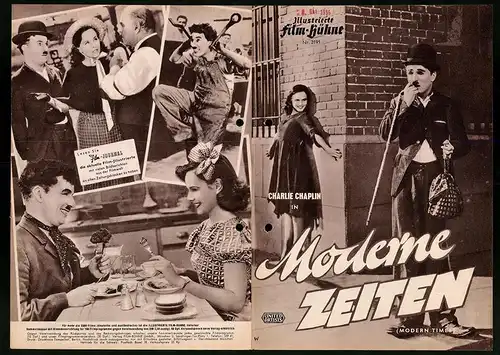 Filmprogramm IFB Nr. 3191, Moderne Zeite, Paulette Goddard, Henry Bergman, Regie und Hauptrolle: Charlie Chaplin