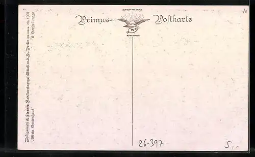 Künstler-AK Wohlgemuth & Lissner, Primus-Postkarte No. 1008: Der deutsche Garten, Gedeckter Frühstückstisch