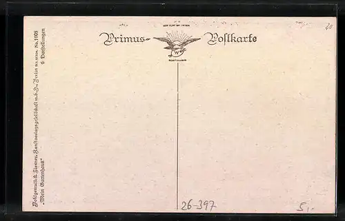 Künstler-AK Wohlgemuth & Lissner, Primus-Postkarte No. 1008: Der deutsche Garten, Blühende Setzlinge