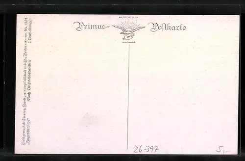 Künstler-AK Wohlgemuth & Lissner, Primus-Postkarte No. 1132: Jugendstreiche, Kleines Mädel beim Gänseverkauf