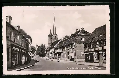 AK Burg b. Magdeburg, Breiter Weg