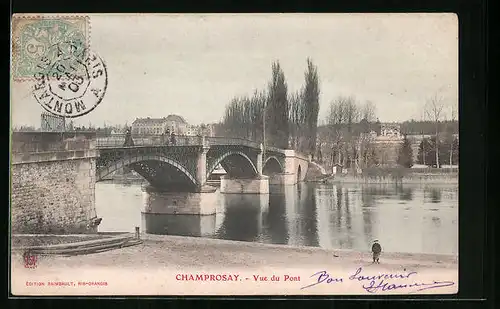 AK Champrosay, Vue du Pont