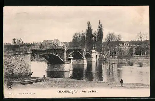 AK Champrosay, Vue du Pont