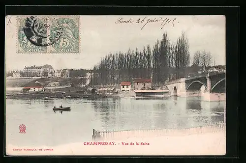 AK Champrosay, Vue de la Seine