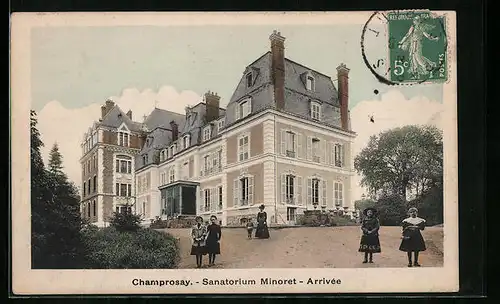AK Champrosay, Sanatorium Minoret - Arrivee