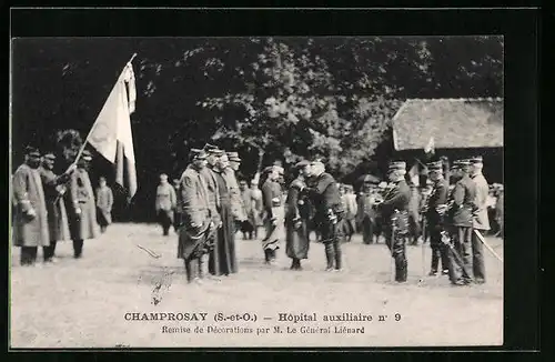 AK Champrosay, Hopital auxiliaire, Remise de Decoration par M. General Lienard
