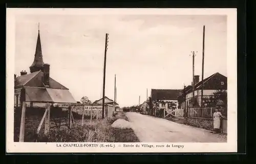 AK La Chapelle-Fortin, Entree du Village, route de Longny