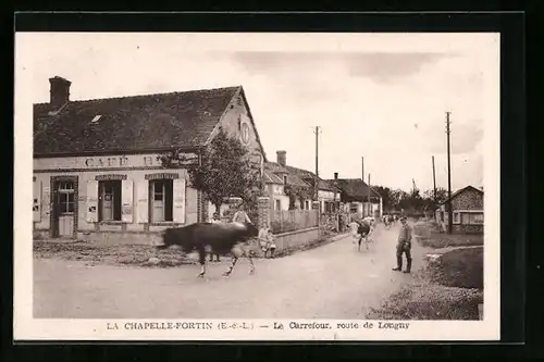 AK La Chapelle-Fortin, Le Carrefour, route de Longny