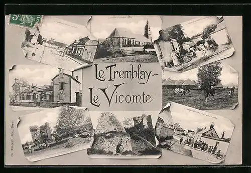 AK Le Tremblay - Le Viconte, Bureau de Poste et Grande Rue