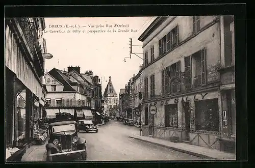 AK Dreux, Vue prise Rue d`Orfeuil