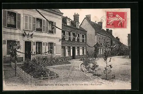 AK Courville, Comice Agricole, Rue Carnot, 1914