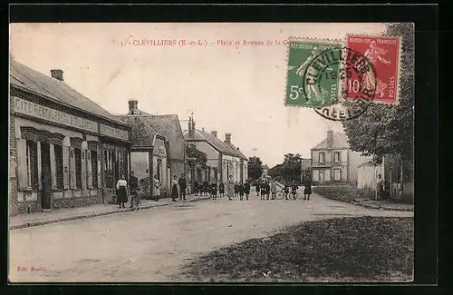 AK Clévilliers, Place et Avenue de la Gare