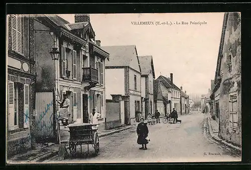 AK Villemeux, La Rue Principale