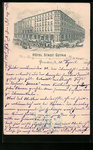 Lithographie Dresden, Hotel Stadt Gotha