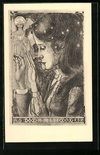 Künstler-AK Jan Toorop: Paar beim Schwur, 1906