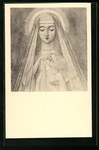Künstler-AK Jan Toorop: Madonna mit Christuskind