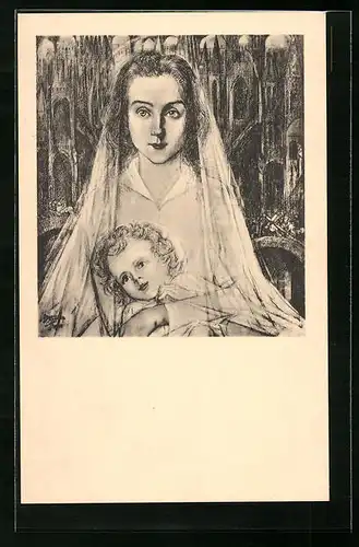 Künstler-AK Jan Toorop: Madonna voor de Kathedraal