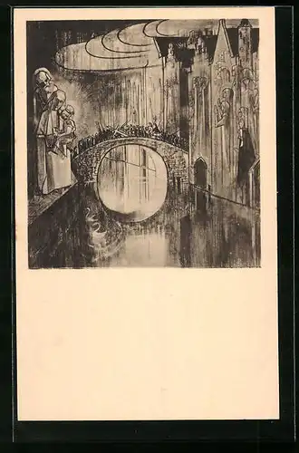 Künstler-AK Jan Toorop: Brugge of de Goddelijke liefdegang