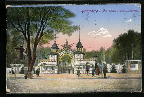 AK Königsberg i. Pr., Eingang zum Tiergarten