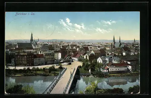 AK Zwickau, Brücke gegen Zentrum