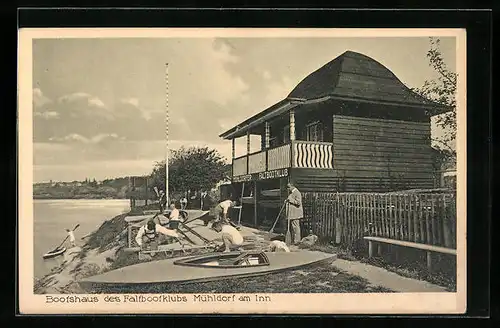 AK Mühldorf /Inn, Bootshaus des Faltbootklubs
