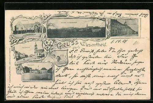 AK Wiesentheid, Schlösschen, Schlossplatz, Marienplatz, Totalansicht
