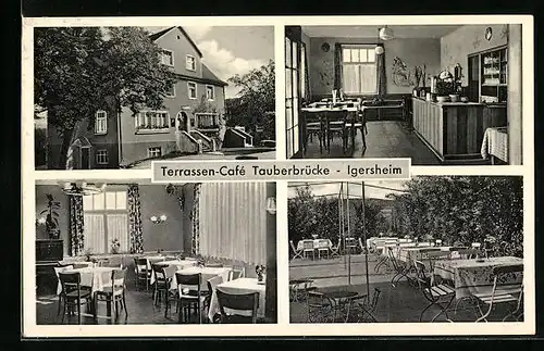 AK Igersheim, Terrassen-Cafe Tauberbrücke