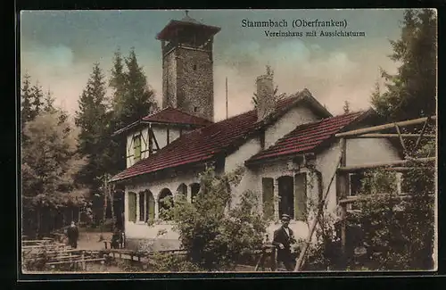 AK Stammbach /Ofr., Vereinshaus mit Aussichtsturm