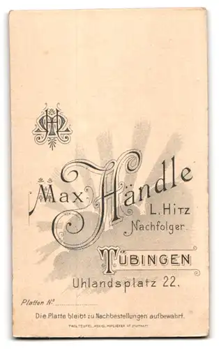 Fotografie Max. Händle, Tübingen, Uhlandplatz 22, Soldat des 180. Rgts. in Uniform mit einem frommen Blick