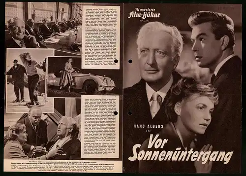 Filmprogramm IFB Nr. 3280, Vor Sonnenuntergang, Hans Albers, Annemarie Düringer, Claus Biederstaedt, Regie: G. Reinhardt