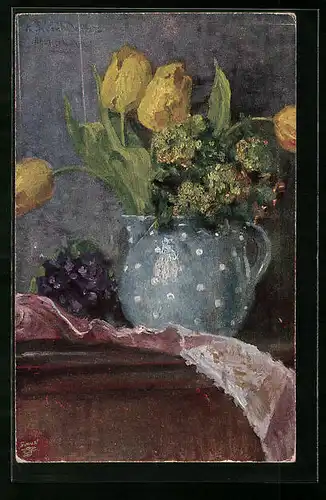 Künstler-AK Wohlgemuth & Lissner, Primus-Postkarte No. 1148: Reseden