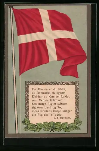 Künstler-AK Dänemark, Nationalflagge