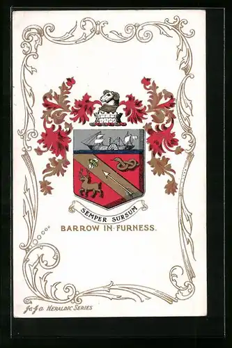 Künstler-AK Barrow in Furness, Wappen