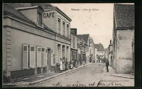 AK Voves, Rue du Milieu, Cafe du Commerce