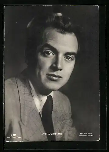 AK Schauspieler Will Quadflieg in hellem Anzug