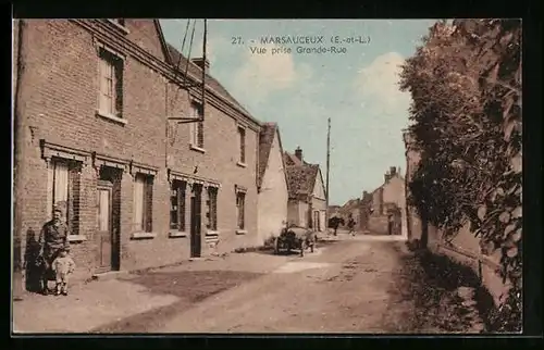 AK Marsauceux, Vue prise Grande-Rue